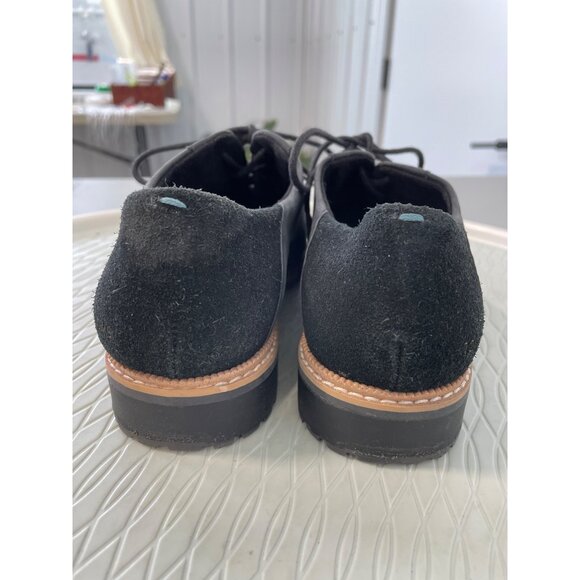 Toms Ainsley Lace Up Oxford Shoes Size 7.5 Black Leather Comfort Career Office - Picture 7 of 8
